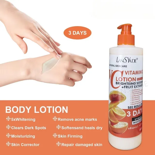 500ML Loción corporal hidratante con vitamina C, Crema Corporal nutritiva, reparadora, cuidado de la piel, suero abrillantador 2