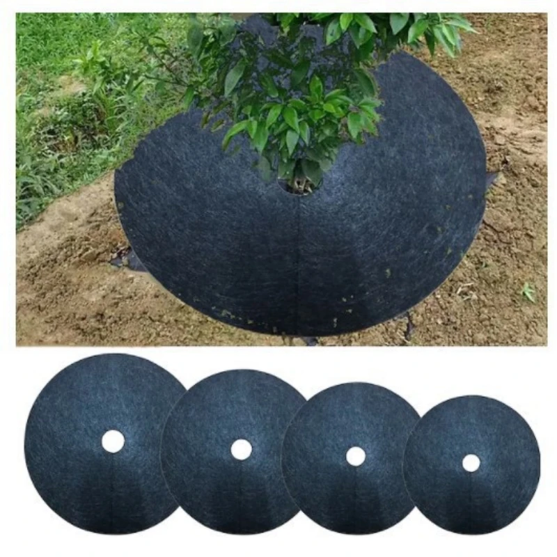 1Pcs Tree Protection Weed Mats Ecological Control Cloth Mulch Ring Round Weed Barrier Plant Cover for Indoor Outdoor Gardens