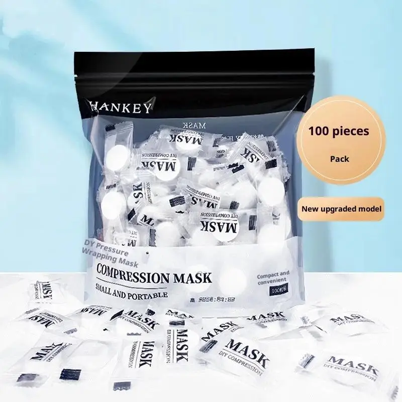 100PCS Portable Disposable Compressed Facial Mask – Non-Woven Cotton