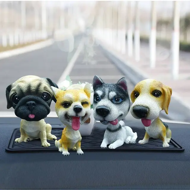 Zereff Décoration de voiture chien qui hoche la tête secoue la tête en  secouant la voiture style mignon poupée chien Bobblehead pour décoration