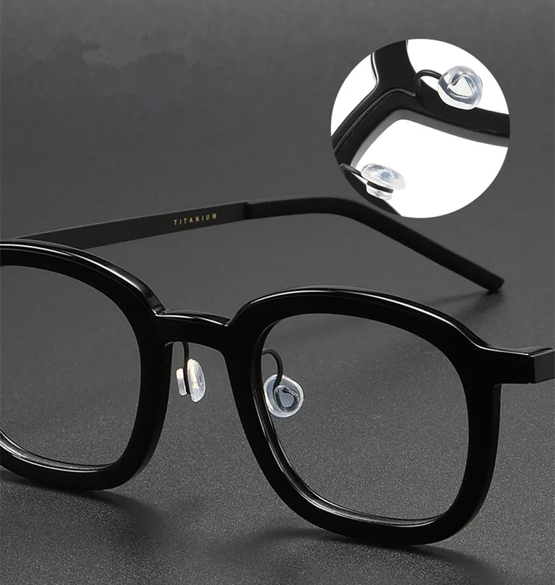 Dänische Marke Quadratische Acetat-Brillenfassung 1050 Herren Damen Titan Ultraleichte Brillen Vintage Grün Transparente Brillengestelle – Detail 12