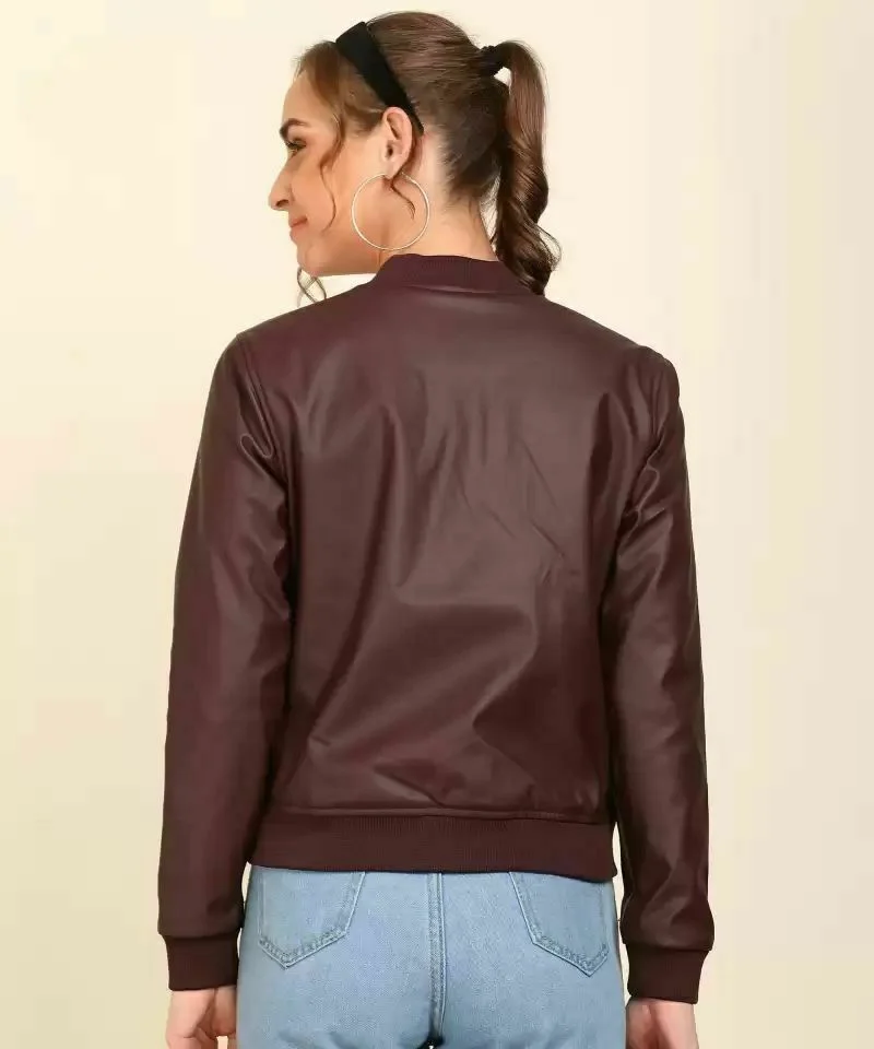 100% Leather Jacket Zipper NEW Modern Women Casual Wear Genuine Lambskin