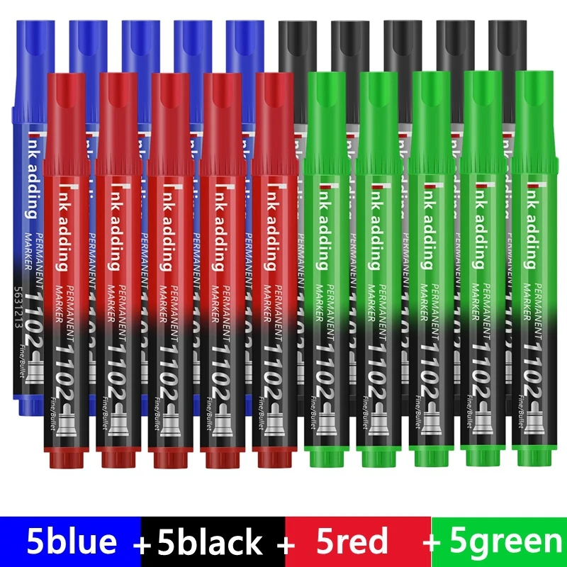 Ink Marker Pens 1/10/100pcs 2mm Red Blue Ink Black Permanent Marker Pens Fine Tip Waterproof Quick Drying Drawing Pens Wood Stone Metal Glass