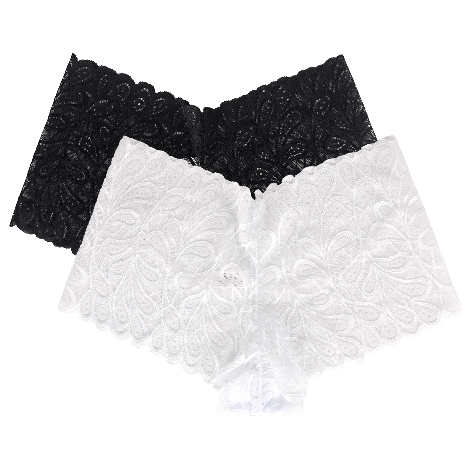 2-Piece Women's Lace Panties - Black & White  Breathable & Seamless  S-XL  Everyday Comfort Underwear