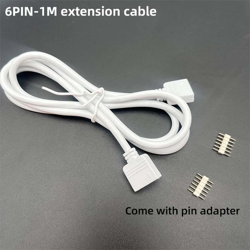 Multicolor LED Strip Extension Cable with Pin Adapter - Various Lengths and Connector Options