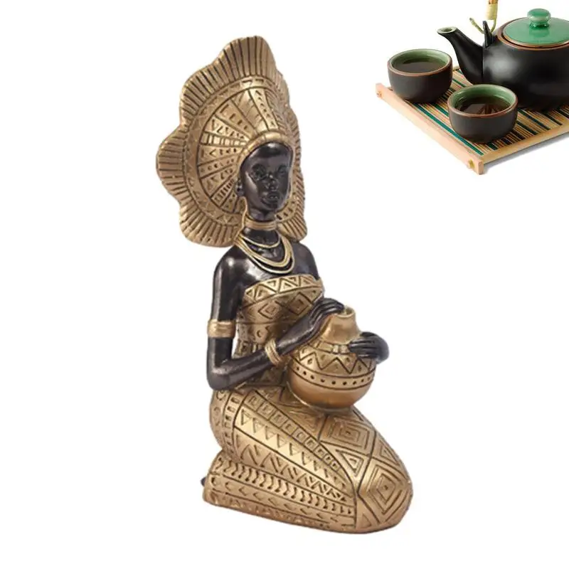 

Tribal Lady Figurine Statues Figurine Decorative Women Statue African Women Sculpture Home Decor For Dining Room Bedroom Offices