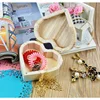 Storage Box Heart Shape Wood Box Jewelry Box Wedding Gift Makeup Cosmetic Earrings Ring Desk Rangement Make Up Wooden Organizer 5