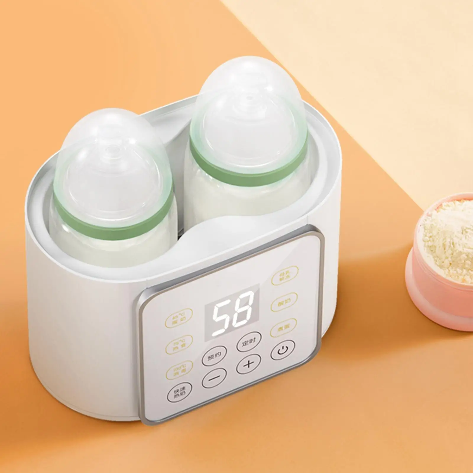 

Dual Bottle Baby Feeding Heater 24Hrs Thermostat Travel Milk Heater Machine Formula and Breastmilk Heating Device for Travel