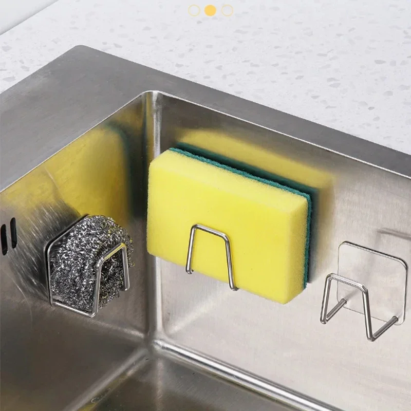 Kitchen Sponge Storages Sink Drain Drying Rack Shelf Rack Hooks Toilet Bathroom Sponge Holder Cleaning Sponge Tools Accessories