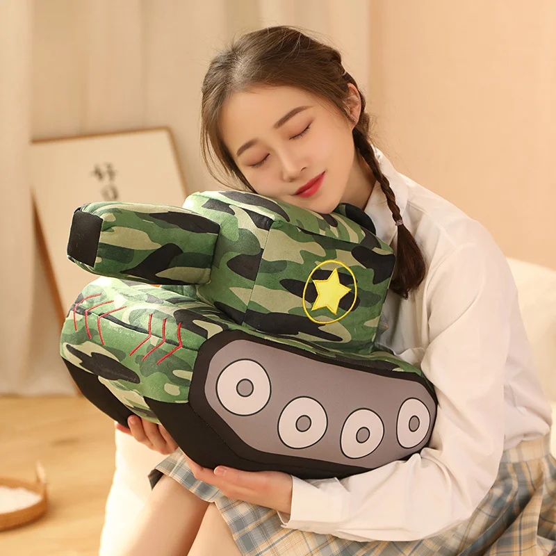 New  creative Tank Car Plush Dolls Simulation Peluche Toys Novelty Plush Toys Stuffed Soft Pillow   Birthday Gift For Boys Kids 3