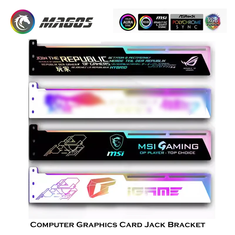Suporte Gpu Suporte e Suporte para Placa Gráfica Faça Você Mesmo Decoração Gamer Case Asus Msi Aorus Rog 5v 3pin Argb Mod - Imagem 2