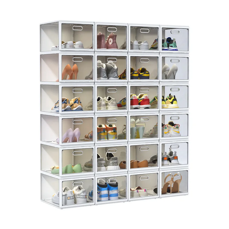 Installazione gratuita Set di scatole per scarpe scatola di immagazzinaggio trasparente  scarpiera scarpiera Net Celebrity Plastic Storage Rack pieghevole -  AliExpress