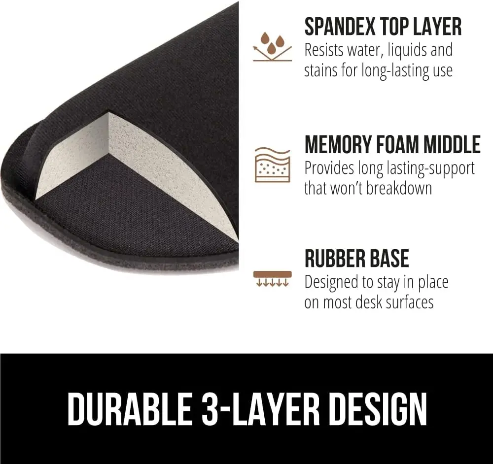 Gorilla Grip Silky Gel Memory Foam Wrist Rest with Ergonomic Design for Typing Comfort