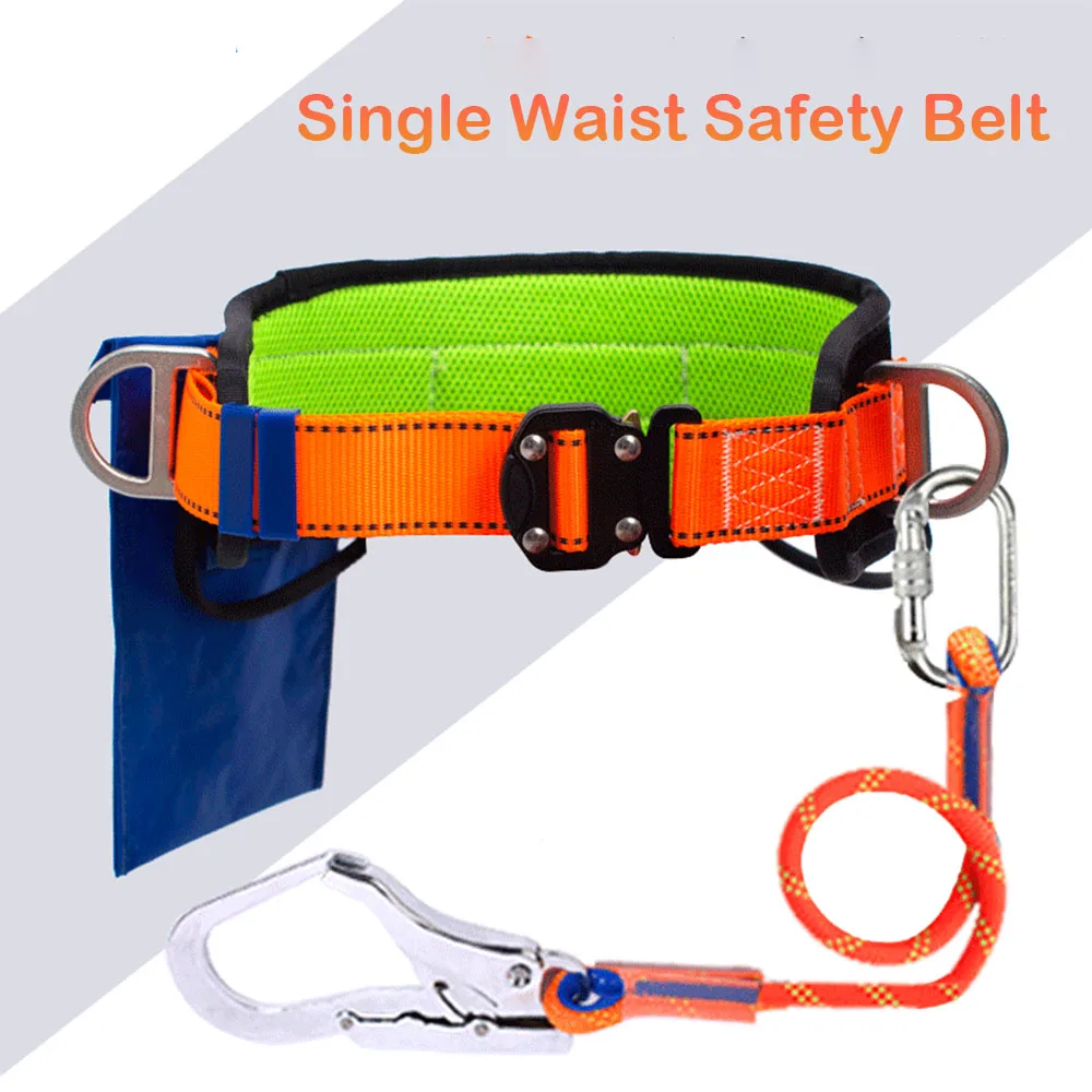 High-altitude Work Harness Single Waist Safety Belt Outdoor Climbing Training Electrician Construction Protective Safety Rope safety harnesses