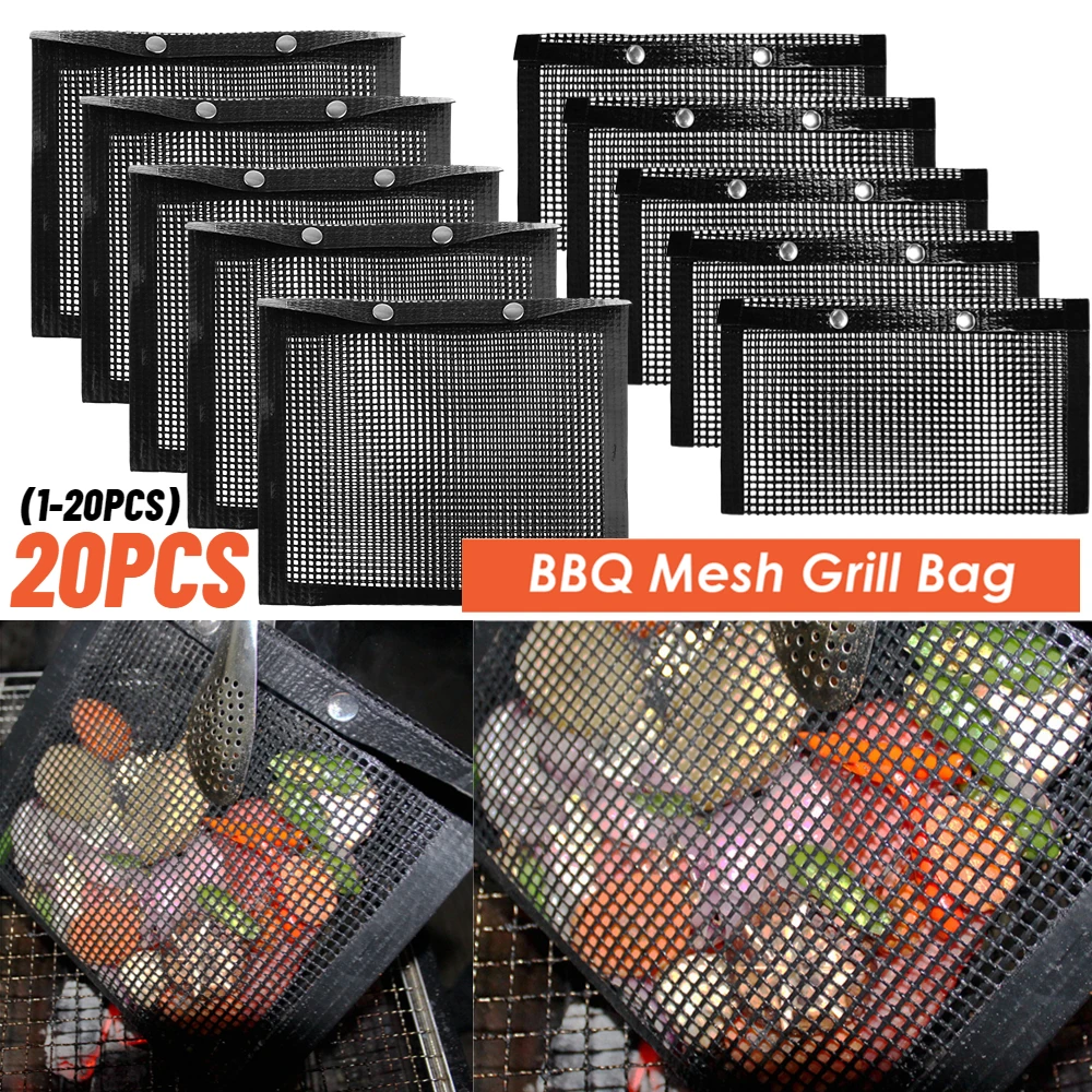 NonStickMeshGrillBagBarbecueMatReusableBBQGrillMatVegetable
