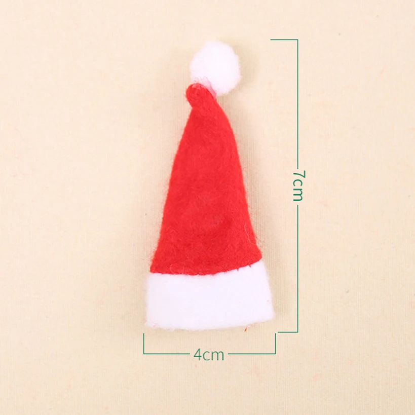10Pcs Christmas Lollipop Hat Decoration Mini Christmas Hat for Lollipop Candy Cover Ornament Xmax Kids Gift Decoration