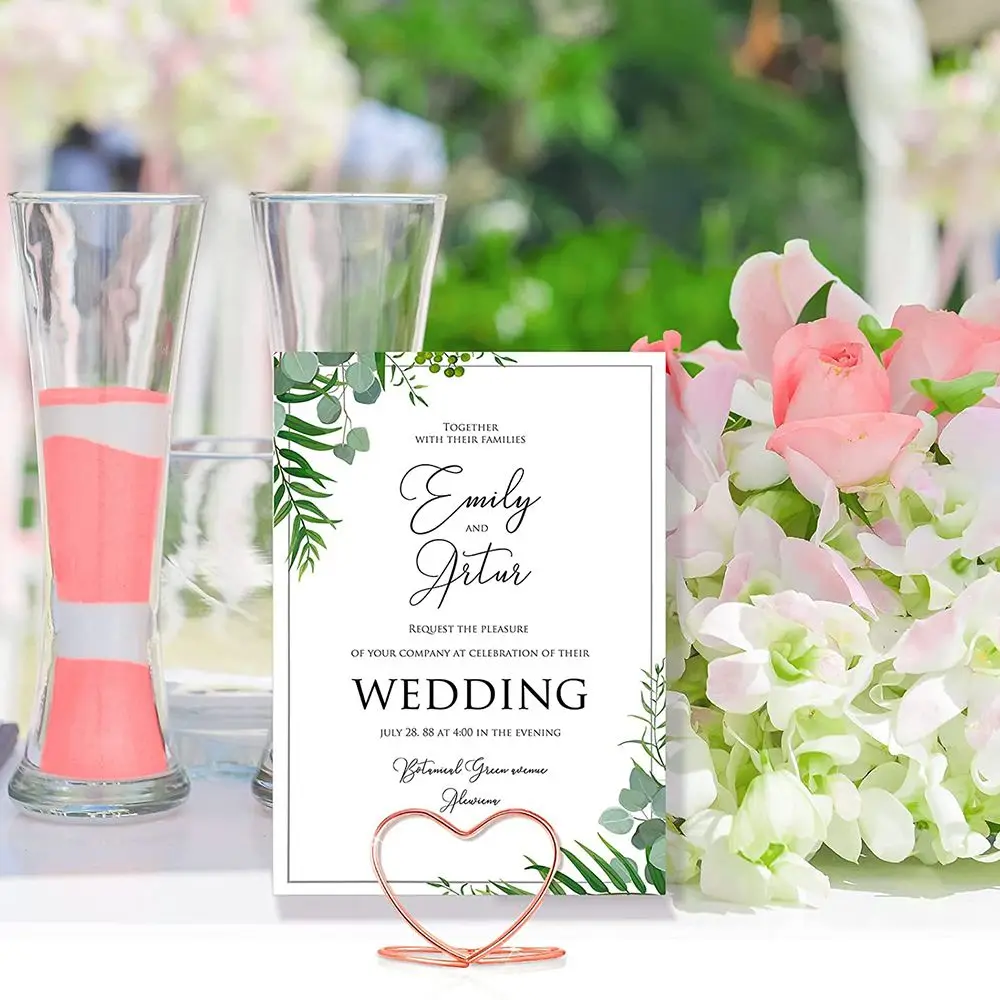Wedding Table Number Holder Stands 10Pcs Name Seating Labels Placecard Clips Photo Picture Cards Display Stand for Wedding place card holders place cards wedding table numbers acrylic sign holders
