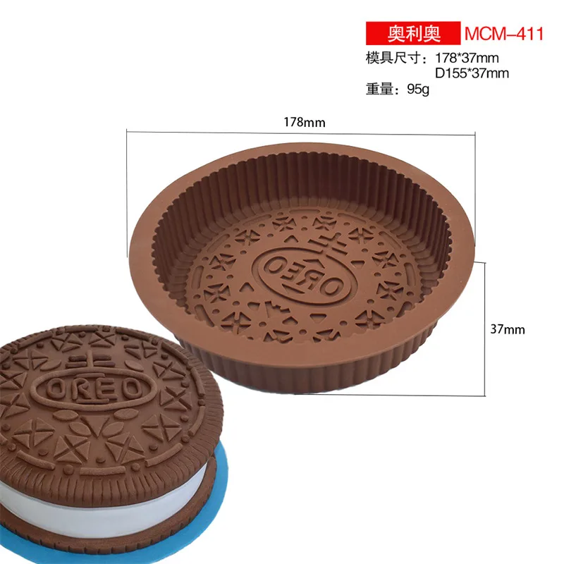 3D OREO Cookies Design Silicone Mold DIY Fondant Chocolate Mould Handmade  Clay Model Cake Decorating Tools Baking Accessories