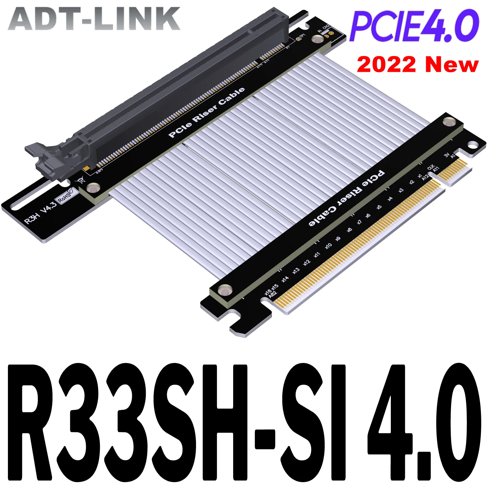 Cavo Adattatore Pcie 4.0 X16 A X16 Argento Gen4 Estensione Schede Video Grafiche Pci Express 4.0 Per Custodia Pc Telaio Scheda Madre Atx