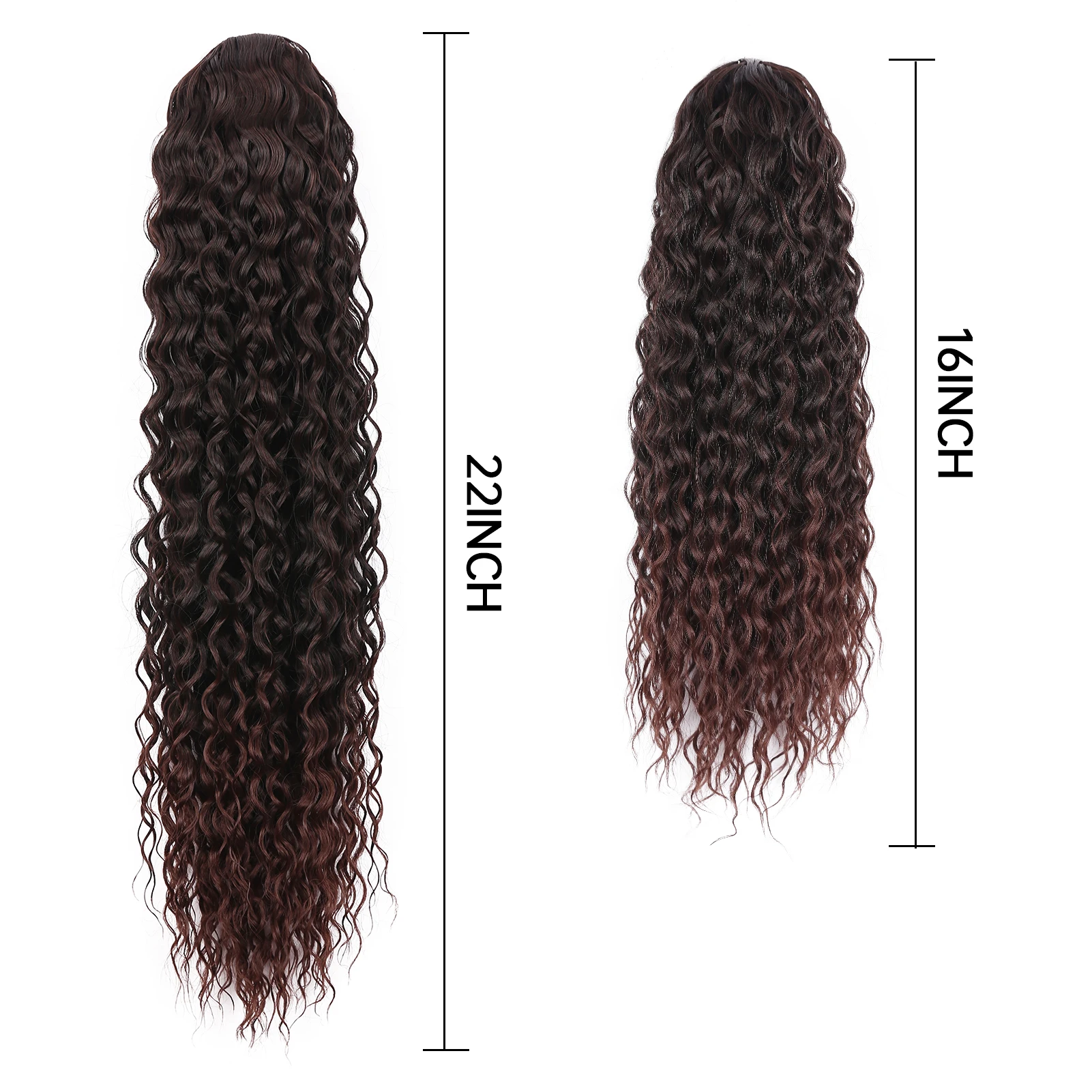Synthetc Long Afro Kinky Curly Ponytail Hair Extension Ponytail Water Wave Ombre Drawstring Hair Clip In Extension fake hair extensions