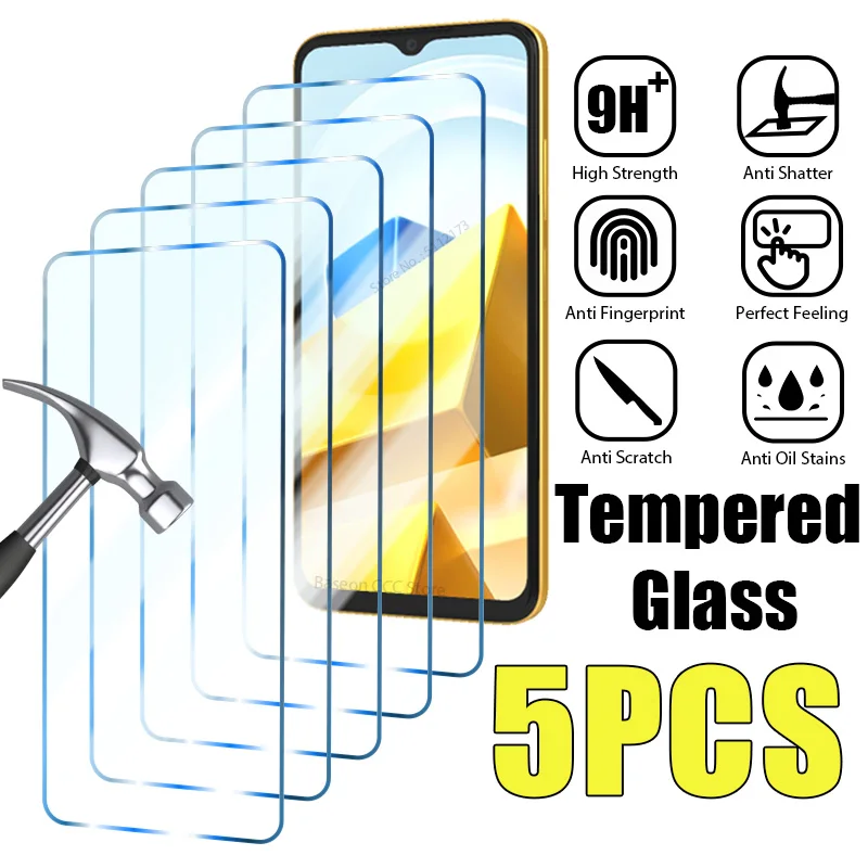 

5 шт. закаленное стекло для Xiaomi 11 Lite 5G 10T 11T 12T Pro 9 10 Lite, Защита экрана для POCO X5 F5 X3 X4 M4 M3 Pro F4 X3 GT M5S