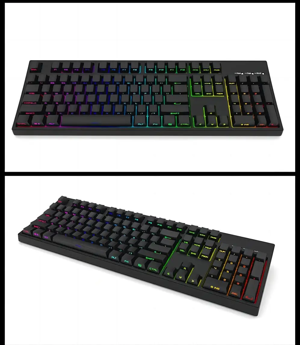 Double Shot Miami PBT Keycaps, translúcido Backlit