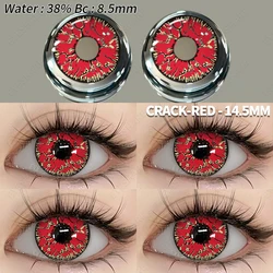 Vivid Cosplay & Halloween Colored Contact Lenses - White & Black Edition (1 Pair) (CRACK - RED)