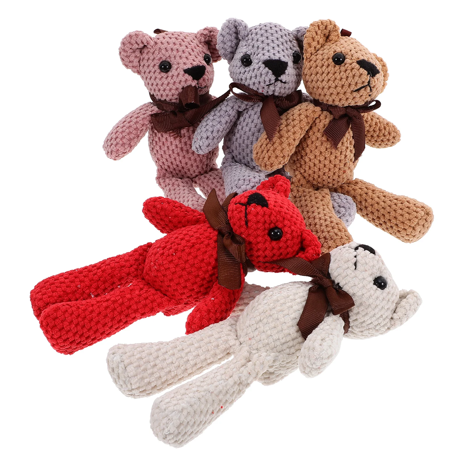 

5 Pcs Stuffed Animal Bear Toy Small Household Creative Plush Lovely