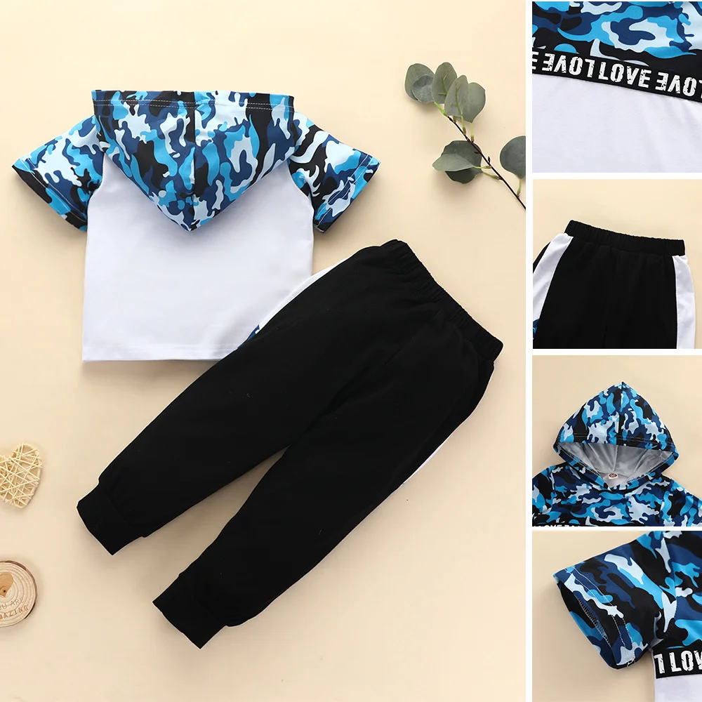 

Toddler Baby Boy Hoodie Outfits Sweatshirt Top + Pants Outfit Set T Shirt Casual Shorts Set