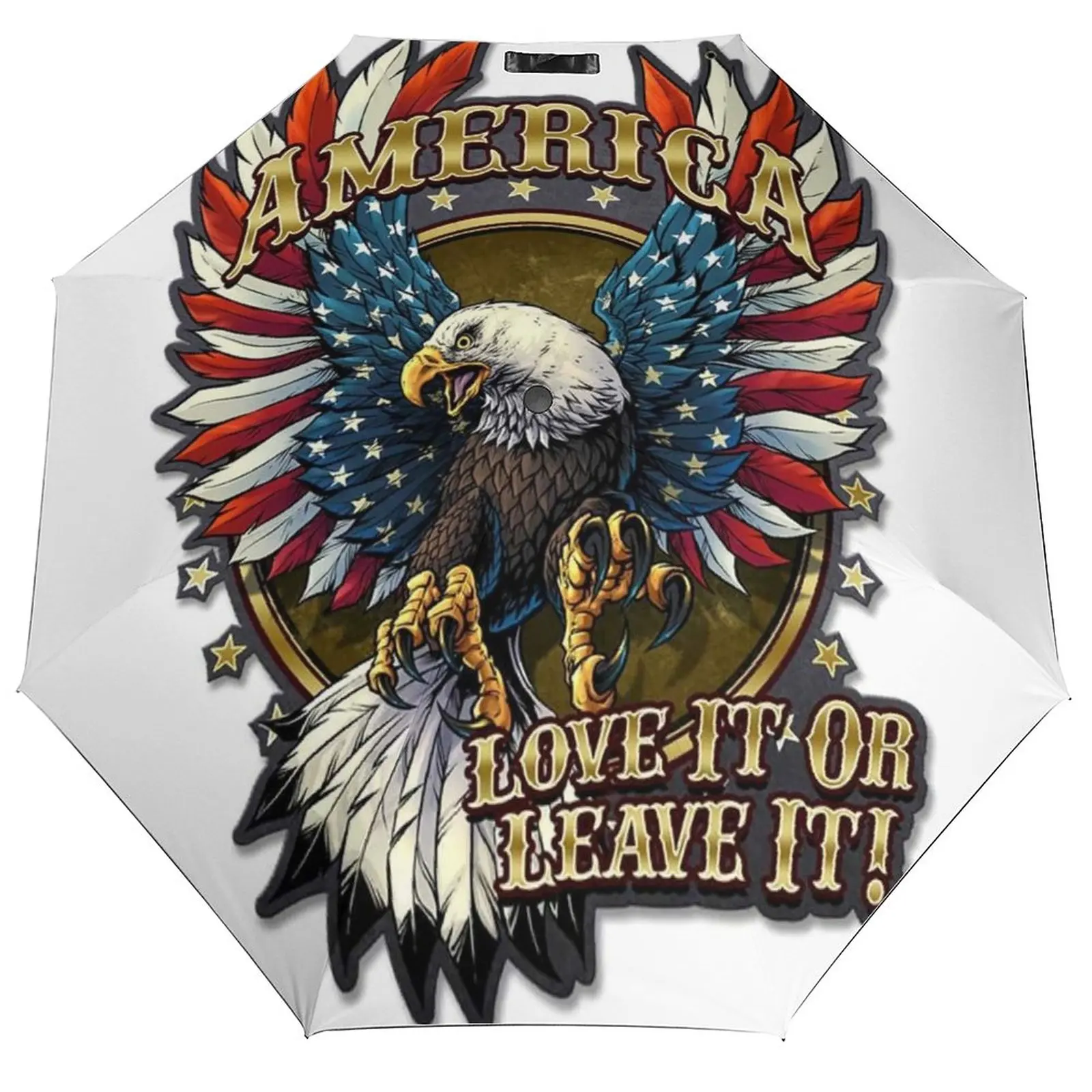 

Американский Зонт с орлом, нравится или оставляет его защиту, летний зонт, классный легкий зонт с автоматическим принтом