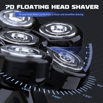 SEJOY Electric Shaver for Men 7D Magnetic Floating Wet/Dry Head Razor Hair Trimmer USB Rechargeable LED Display Beard Trimmers 2