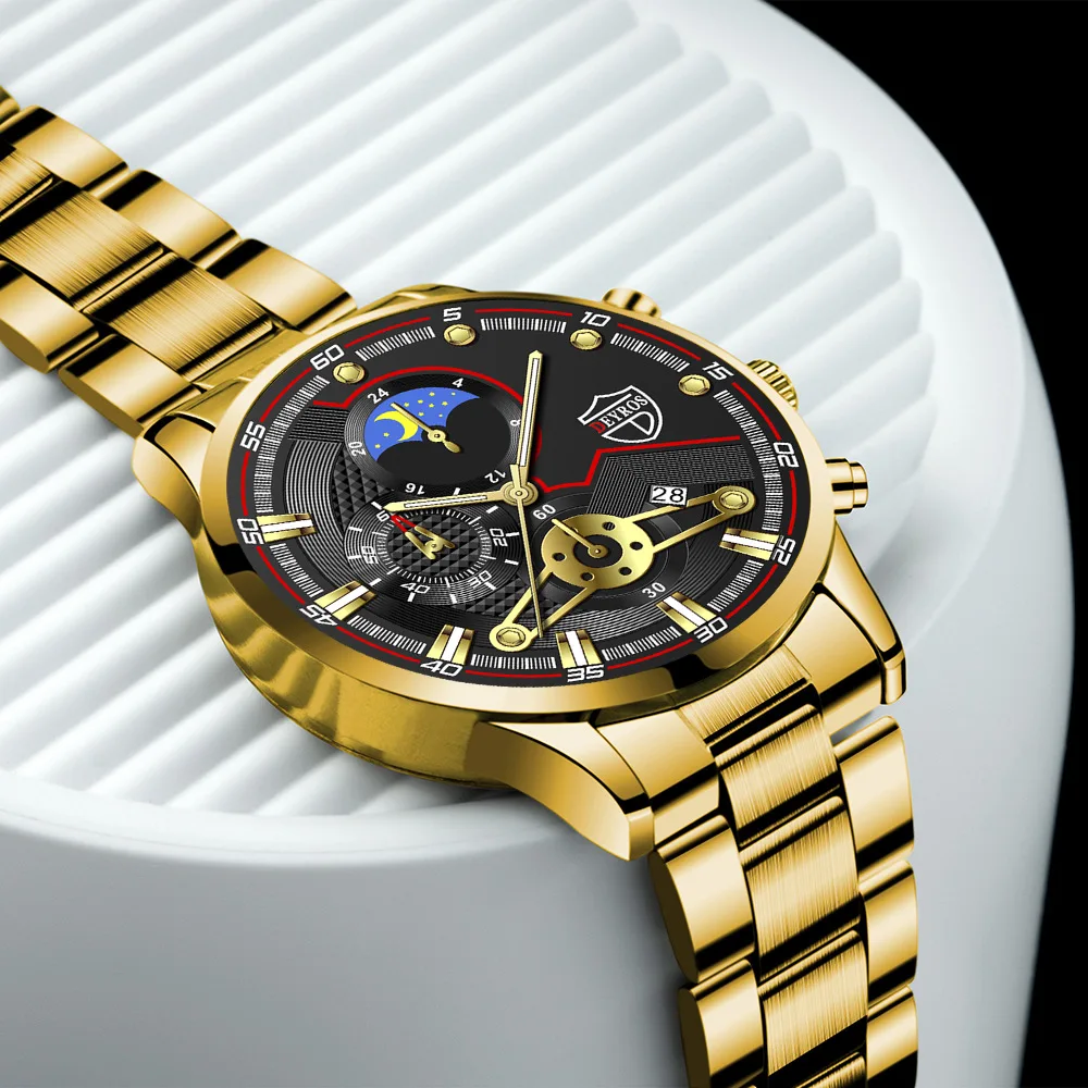 2022 Men Watch Top Luxury Brand Quartz Mens Watches Chronograph Gold Reloj Hombre Sport Wristwatch Man Relogio Masculino