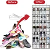 12/14 Pockets Over the Door Shoe Organizer Large Mesh Pockets With 4 Hooks Transparent Fabric Shoe Rack Storage Bag For Bedroom 2