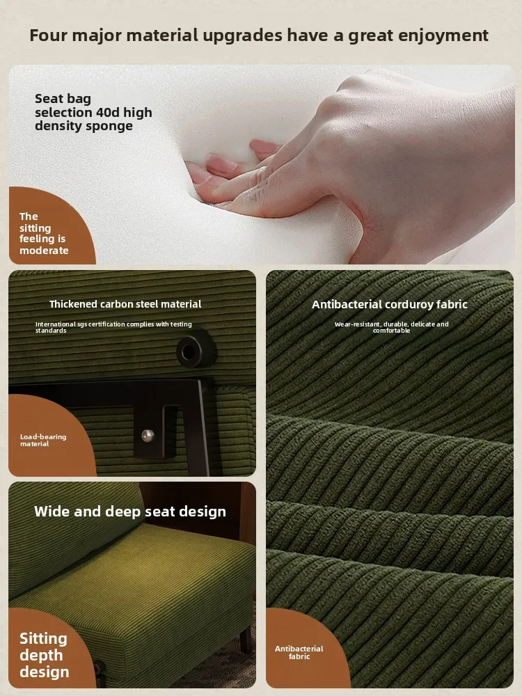 New Model Foldable Dual Purpose Single-Person Space Saving Small Apartment Extendable Bed Balcony Extendable Sofa