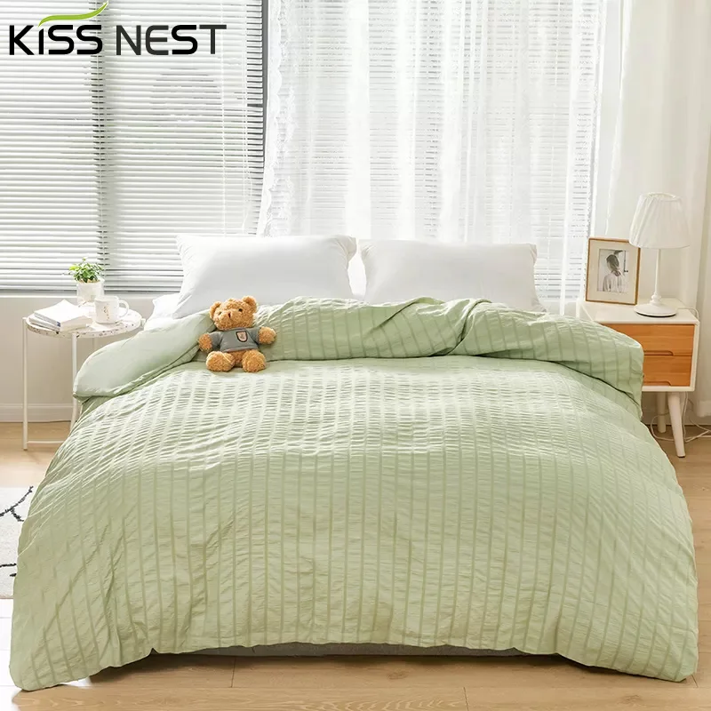 

Luxury Plain Dyed Seersucker Technics Fabric,Comforter Bedding Set ,Nordic Covers For Bed 150,Duvet Cover 200x200 For Bedroom