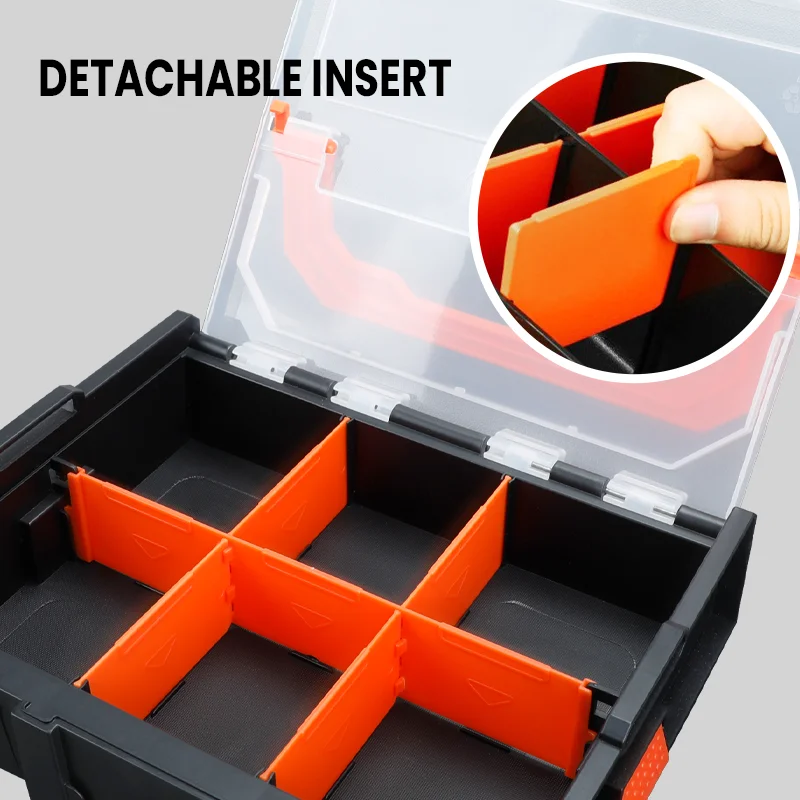 AIRAJ Multifunctional Tool Box 2/3-Piece Set, Detachable And Stackable Electrical Tool Screw With Lid Storage Plastic Box 3