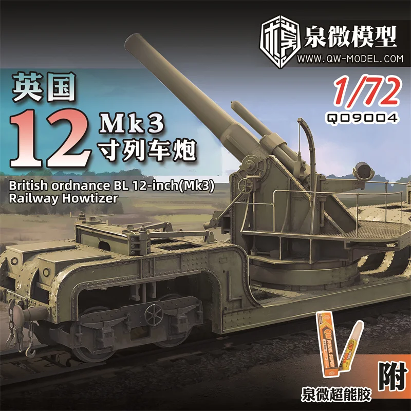 Howitzer Train Shell QW Model 3D Print Q09004 1/72 British Ordnance 12 Inch Railway Howitzer ...
