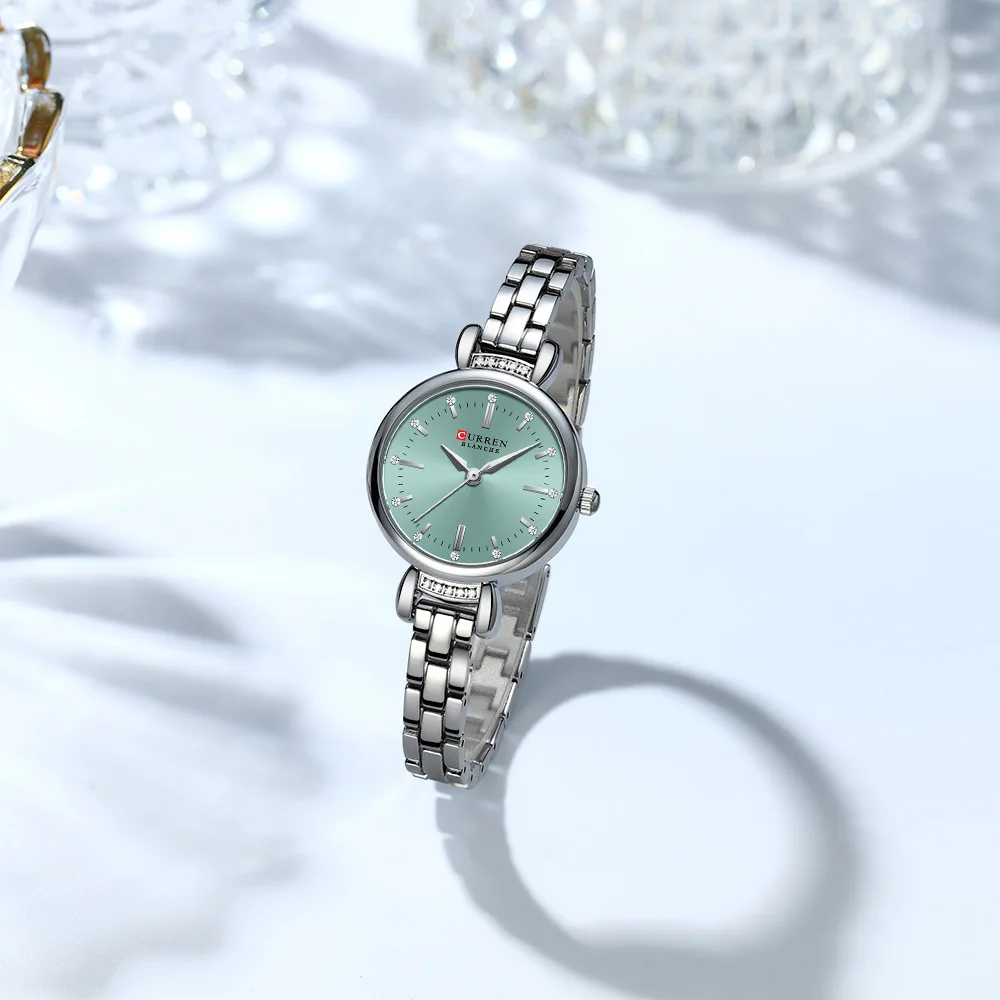 CURREN-Elegant Dress Watch for Women, Luxurious and Exquisite, 28mm Dial with Shinning Rhinestone, Quartz Wristwatch, New 4