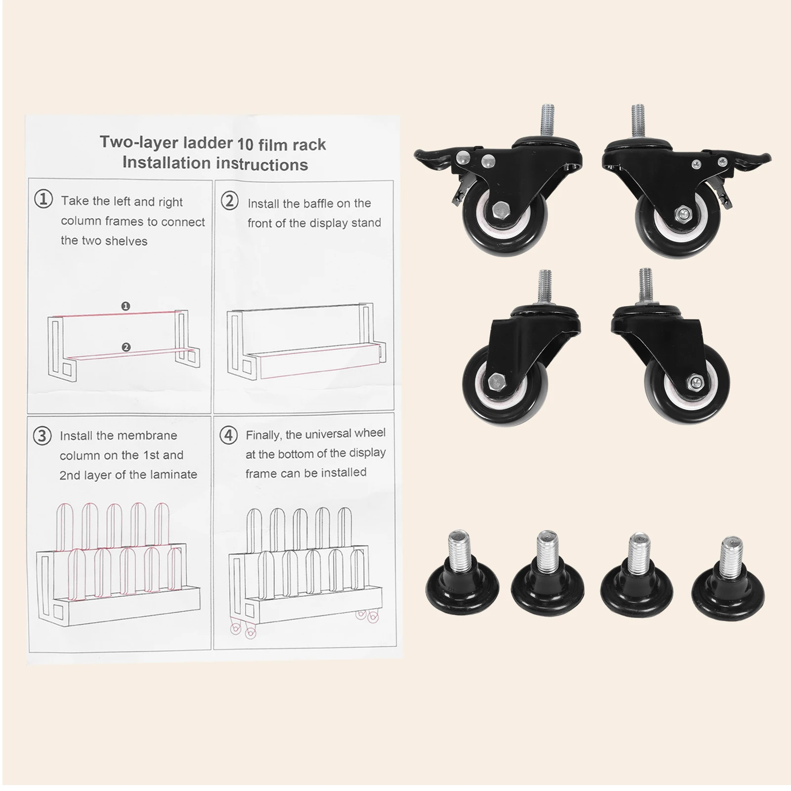 Sturdy Black Storage Trolley with Large Capacity Mobile Metal Carts for Kitchen Garage Workshop and Office Organization