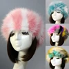 Colourful Pink Women Winter Warm Faux Fox Fur Hats Visor Cap Fluffy Fur Fashion Russian Style Female Round Cap Headgear Fur Caps 1