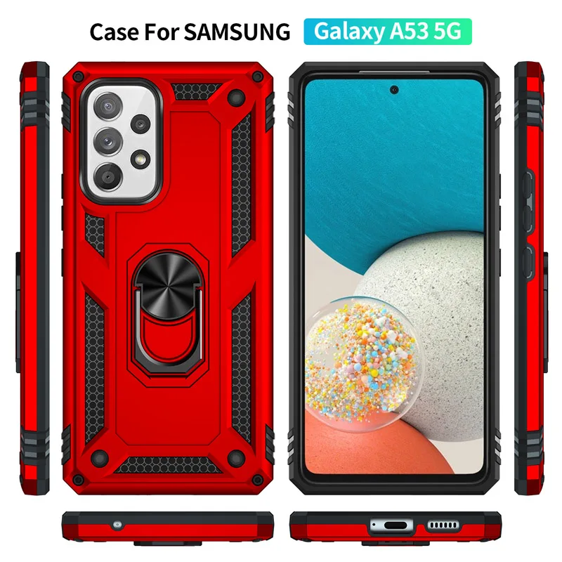 Shockproof Armor Metal Ring Case For Samsung Galaxy A54 A53 A52 A12 A13 A33 A23 A73 A14 A51 A50 A22 A32 A04 A34 A03s A72_voghion.com