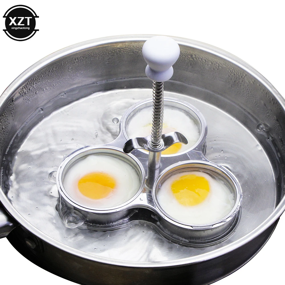 Stainless Steel Egg Poacher Adjustable 3 Grid Steamer Eggs Boiler