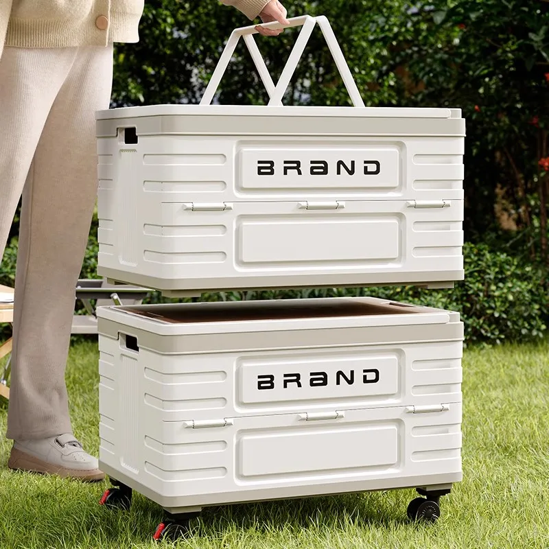 Portable Outdoor Cam Storage Box with Wheels Handheld Car Trunk Cam Equipment Portable Storage Cart Foldable Design