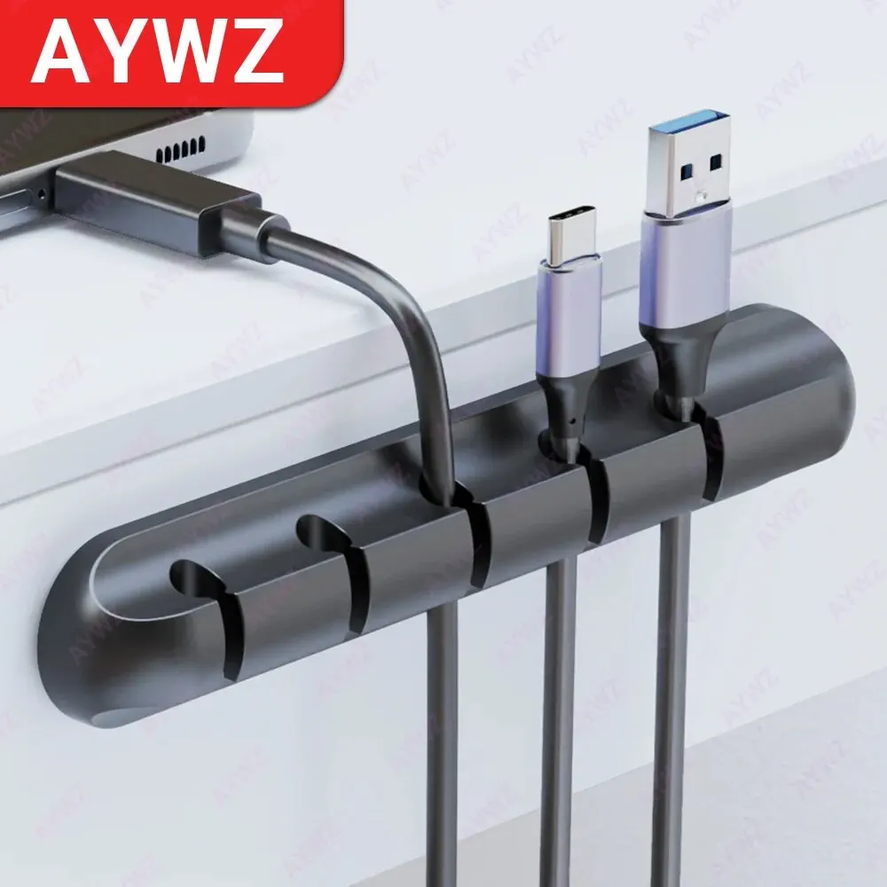 Adhesive Cable Holder Clips for Desk and Nightstand Wire Organization