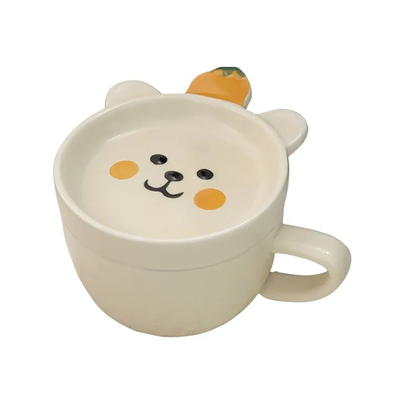 

Cartoon Coffee Cup with Lid Cute Pig Ceramic Mug Milk Tea Juice Water Cups Home Kitchen Utensils Couple Gift Freeshipping