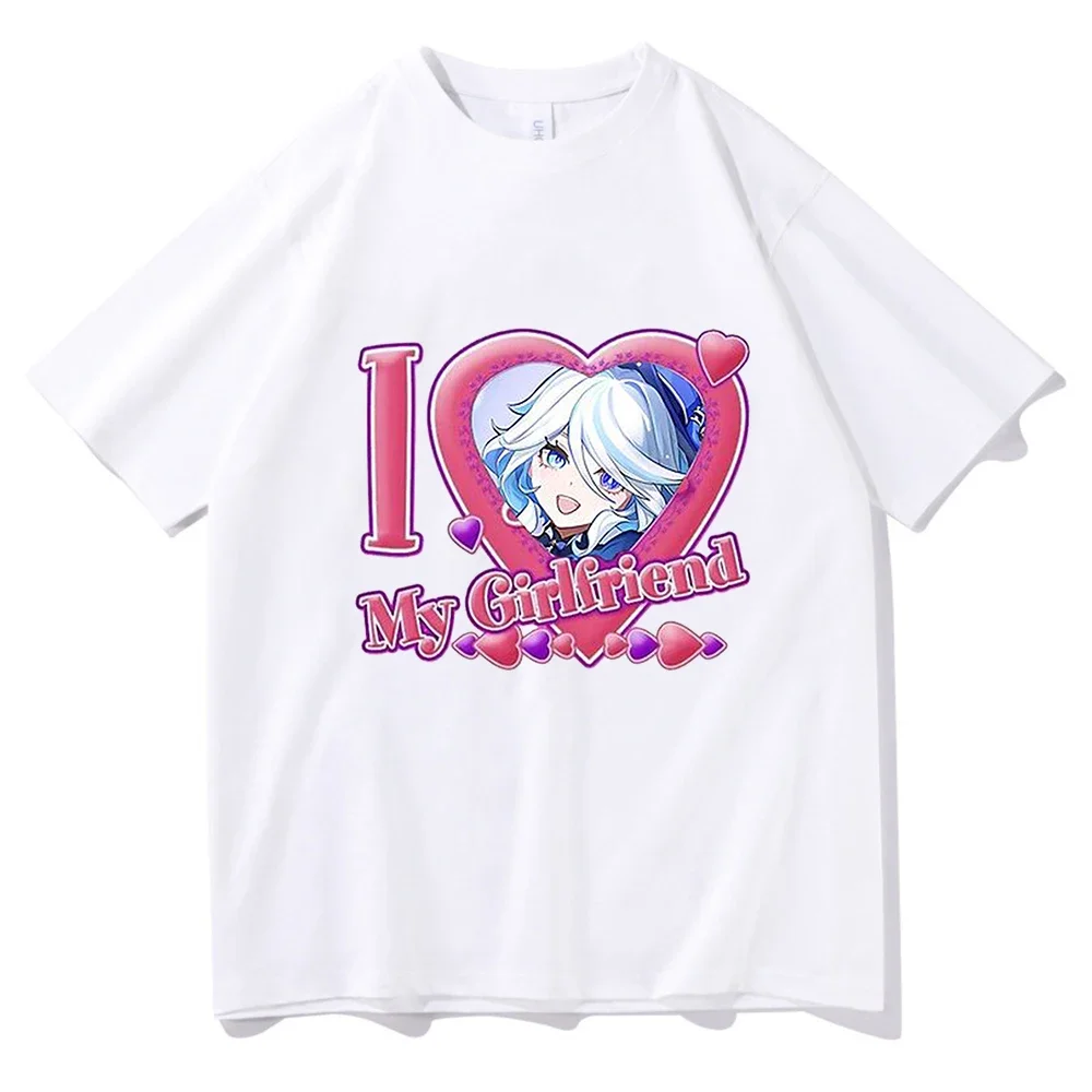 Genshin Impact Furina T Shirt Men/Women Harajuku Cartoon Graphic Kawaii Tshirt Unisex Anime Aesthetic 100% Cotton Tee Shirt