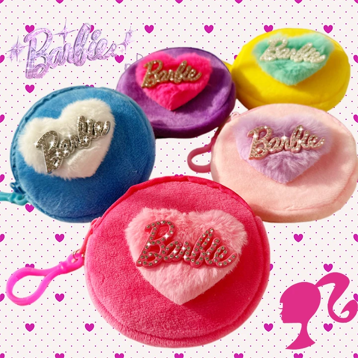 

Barbie Coin Purse Kawaii Plush Portable Earphone Storage Bags Mini Stylish Trendy Movie Decoration Colorful Cute Girls Kids Gift