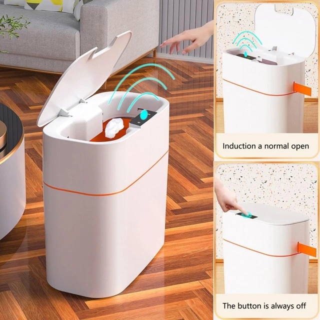 Cubo de basura con Sensor inteligente, papelera electrónica automática,  impermeable, para el baño, con tapa wth, 16L/13L