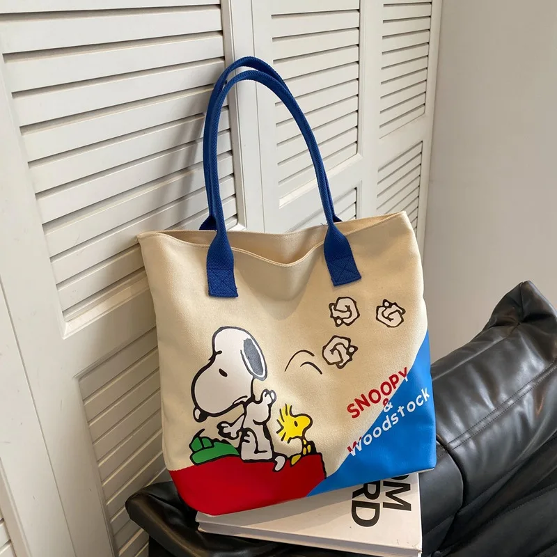 Kawaii Snoopy Crossbody Bag Embroidery Cute Canvas Bag Lunch Bag Office  Worker Handbag Tote Bag - AliExpress