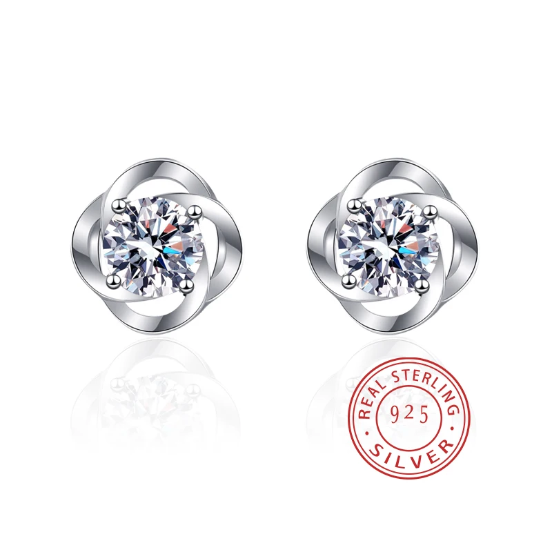 

925 silver zirconia earrings for men and women Wedding gift jewelry Sterling silver ear needles Fine jewelry